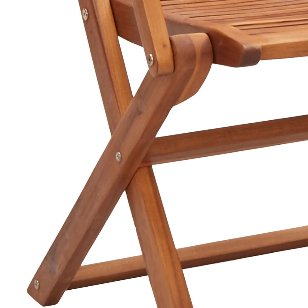 vidaXL Folding Garden Chairs with Armrest 2 pcs Solid Wood Acacia