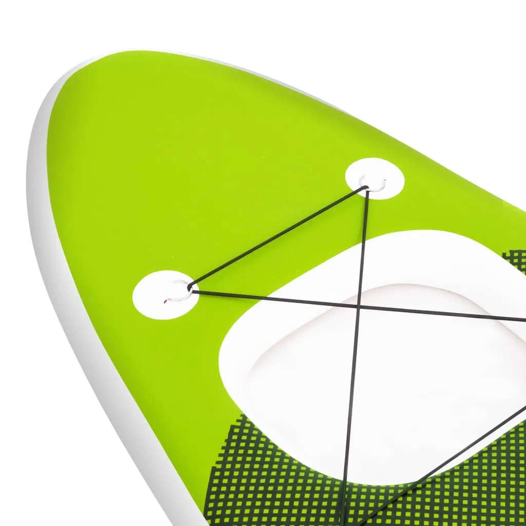 vidaXL Inflatable Stand Up Paddle Board Set Green 300x76x10 cm