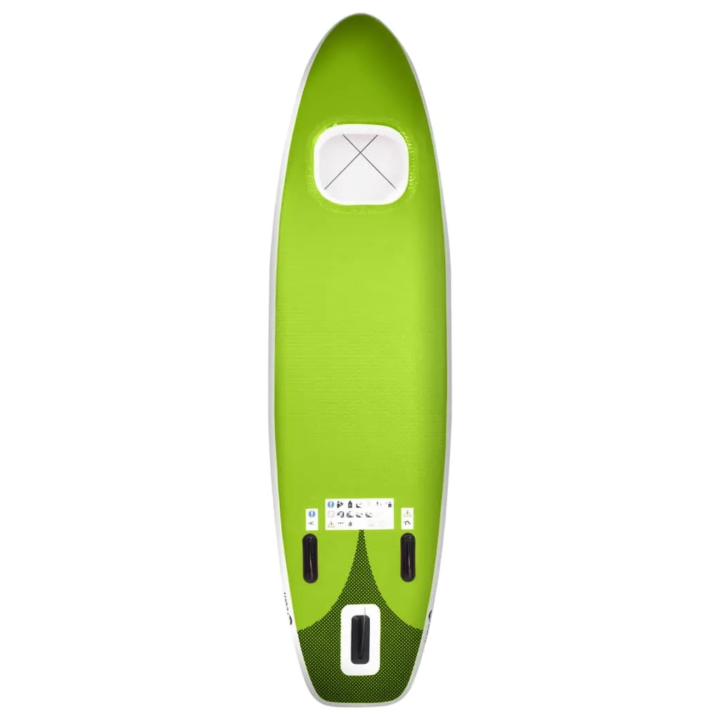 vidaXL Inflatable Stand Up Paddle Board Set Green 300x76x10 cm