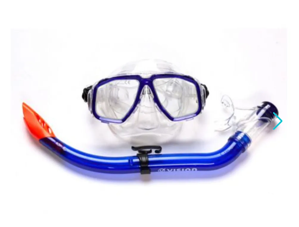 Vision Dive Adult Silicone Mask & Snorkel Set - Blue