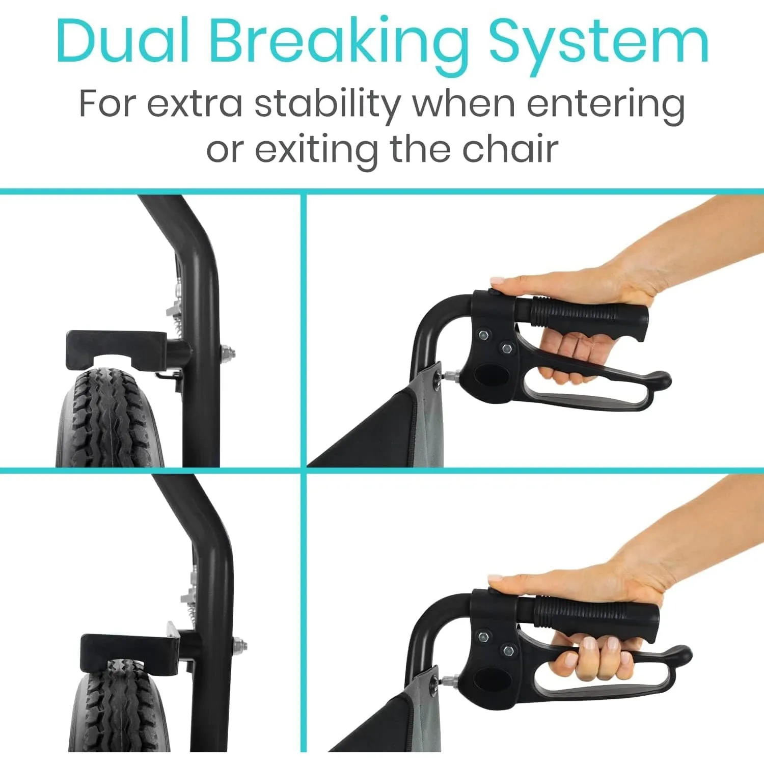 Vive Health Folding Transport Wheelchair