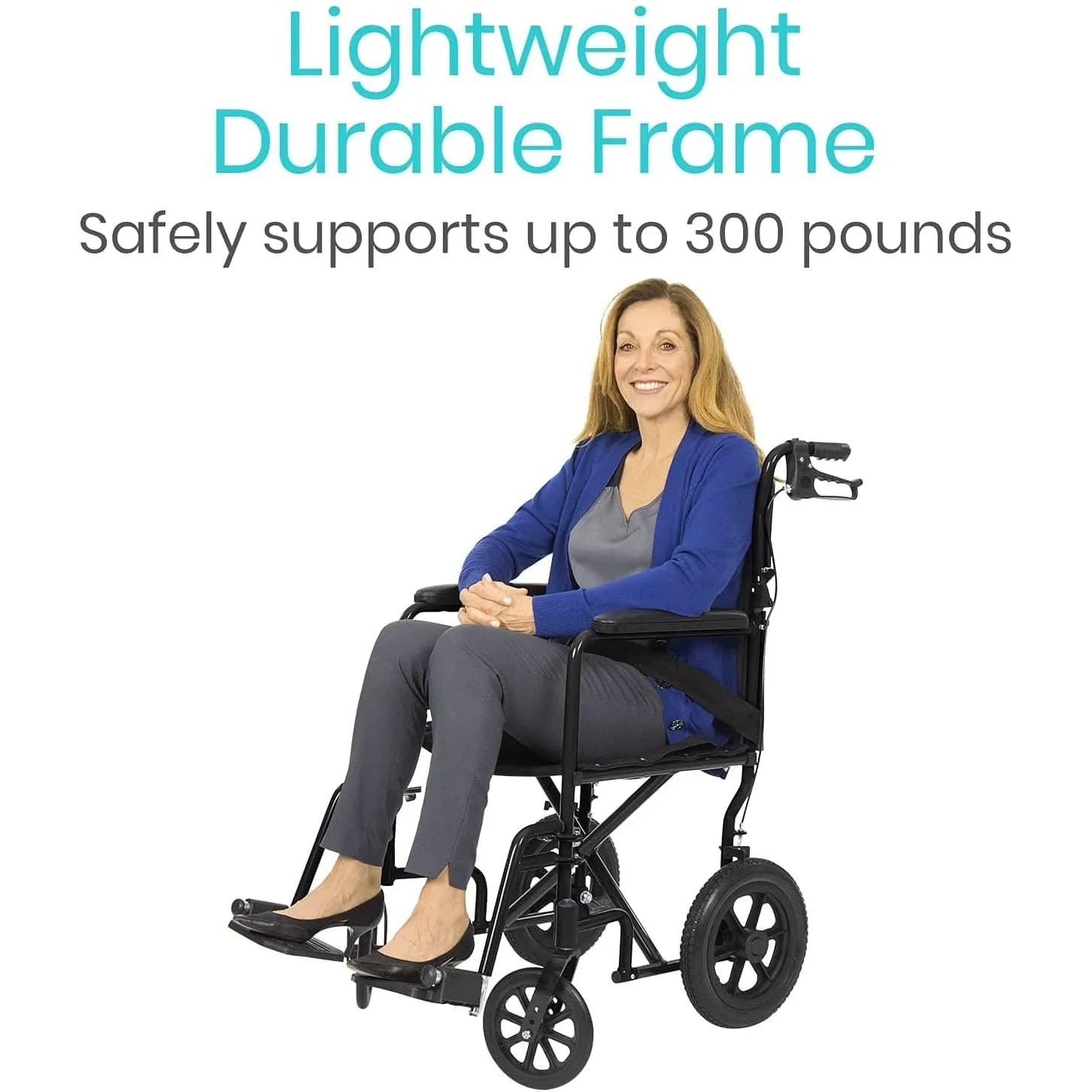 Vive Health Folding Transport Wheelchair