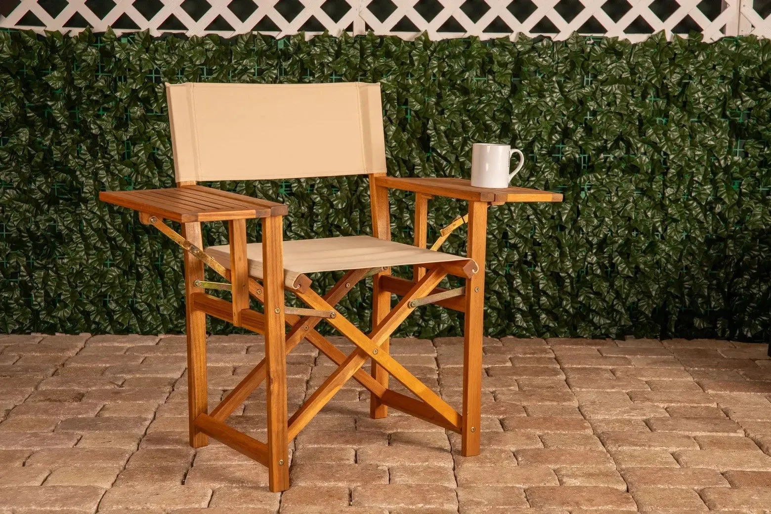 Walker Outdoor Folding Directors Chair with Side Tables
