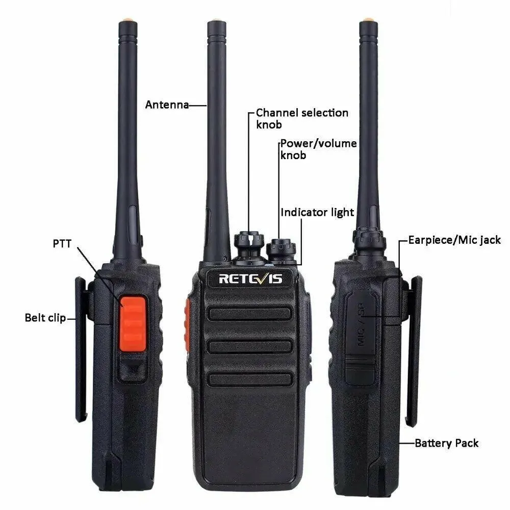 Walkie Talkie 2 Pcs Retevis RT24 PMR 446 Rechargeable Professional Talkie Walkie Long Range Two-Way Radio Communicator FRS