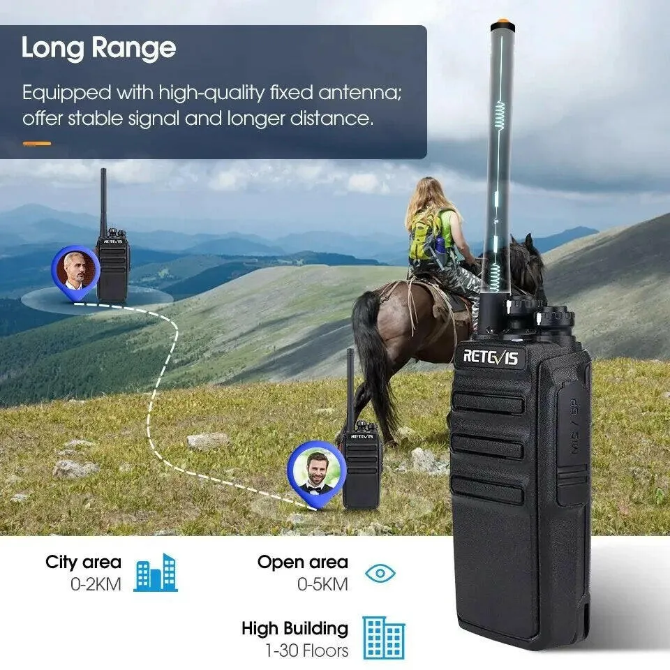 Walkie Talkie 2 Pcs Retevis RT24 PMR 446 Rechargeable Professional Talkie Walkie Long Range Two-Way Radio Communicator FRS