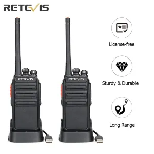 Walkie Talkie 2 Pcs Retevis RT24 PMR 446 Rechargeable Professional Talkie Walkie Long Range Two-Way Radio Communicator FRS
