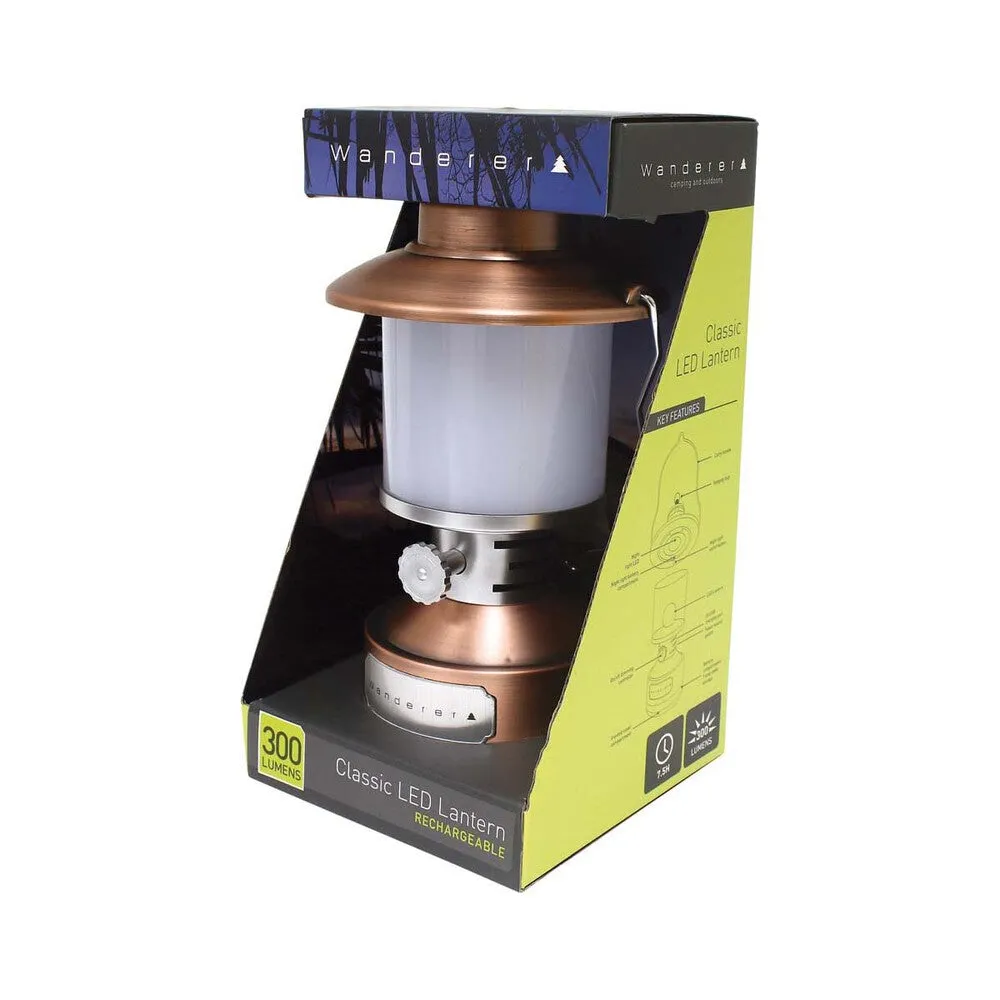Wanderer Classic 300 Lumens Rechargeable LED Lantern / Ideal for Camping