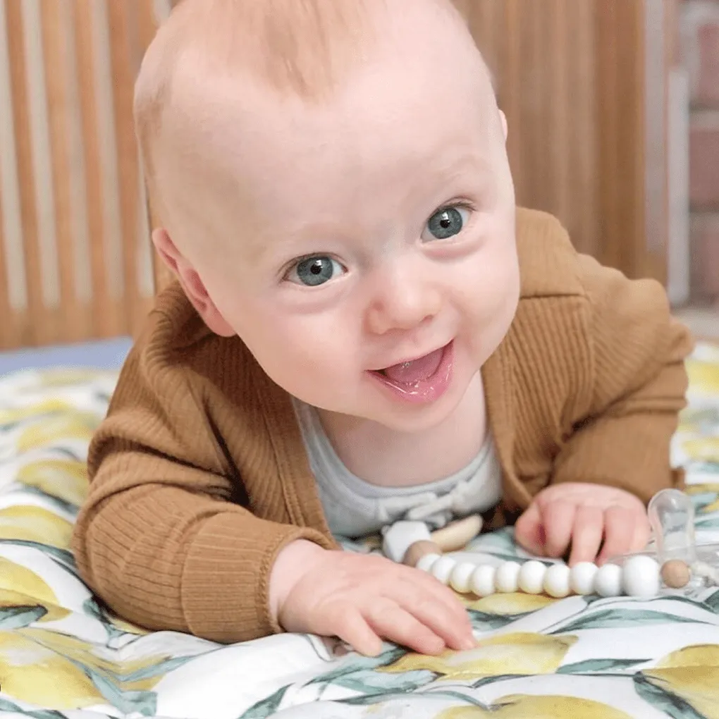 Waterproof Play Mat, Indoor Outdoor, Blush and Blocks, Ashley