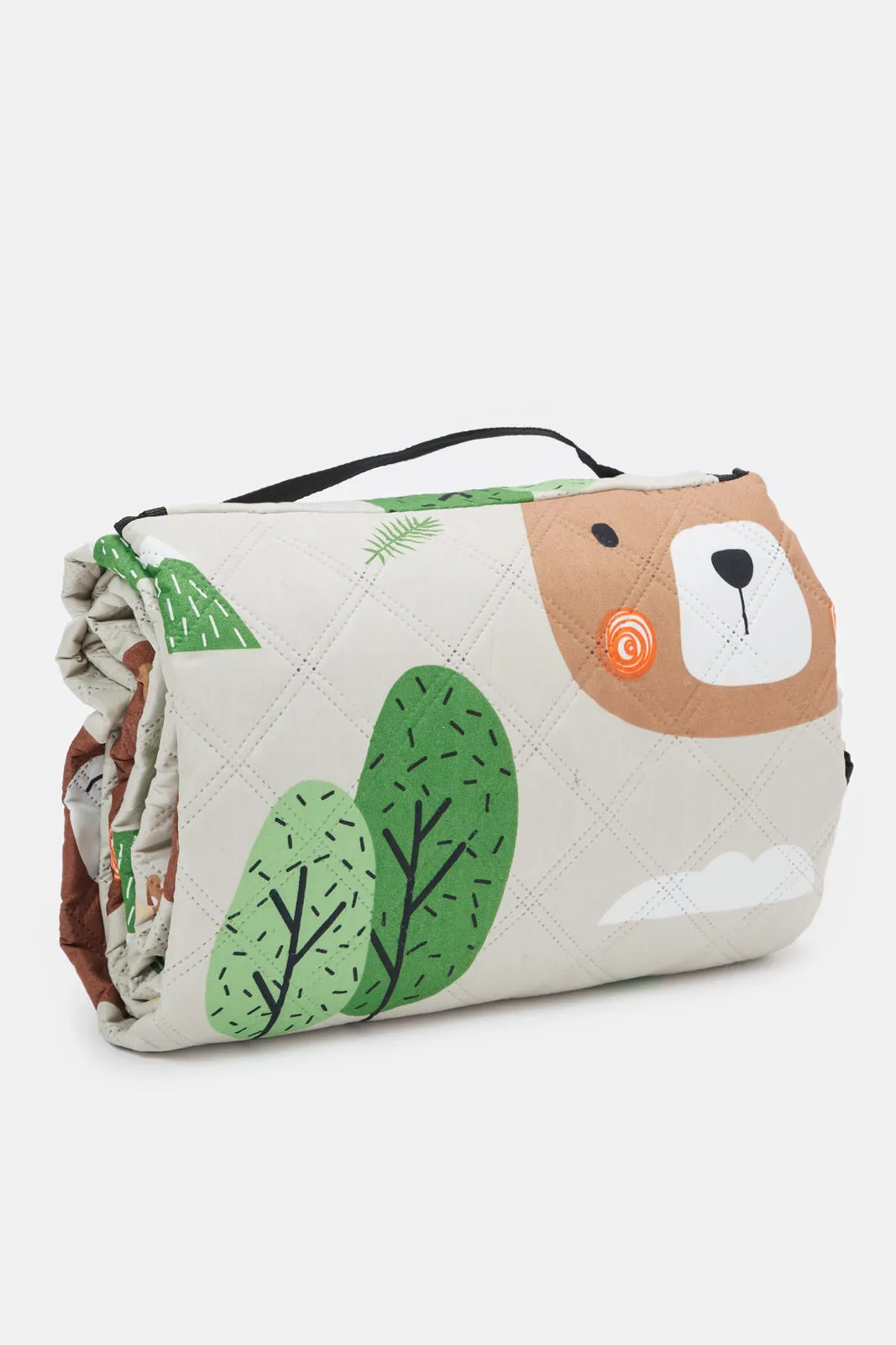 White And Green Arabic Foldable Camping Carpet