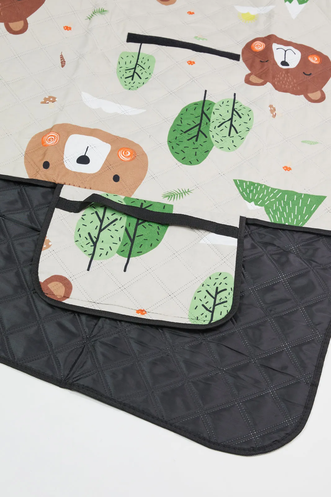 White And Green Arabic Foldable Camping Carpet