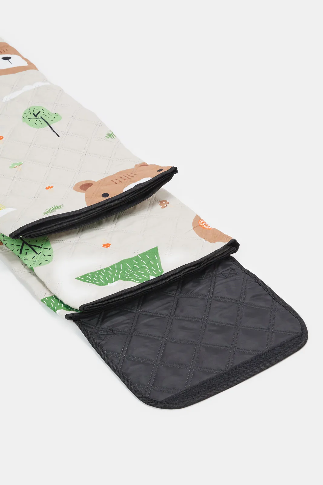 White And Green Arabic Foldable Camping Carpet