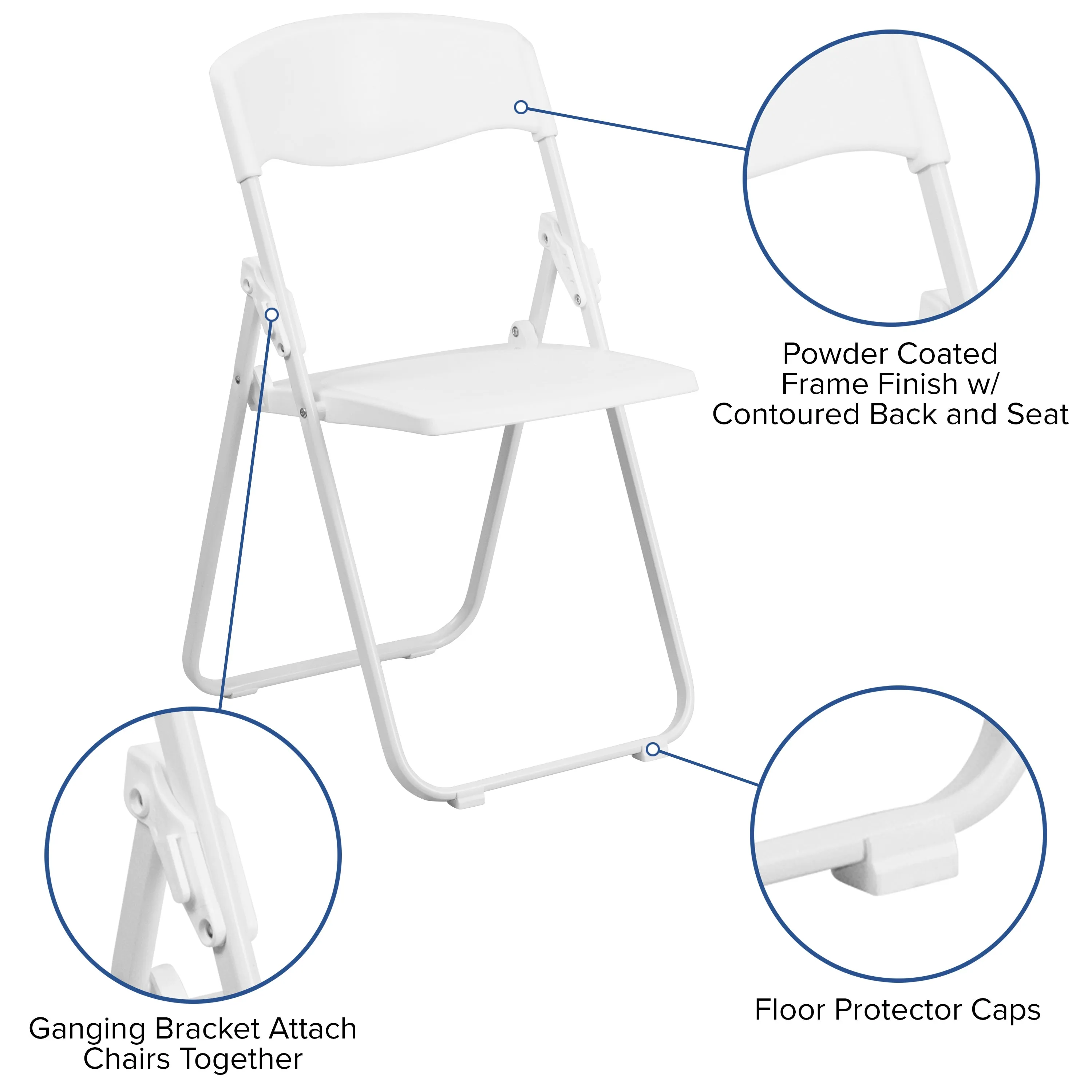 White Plastic Folding Chair 2-RUT-I-WHITE-GG