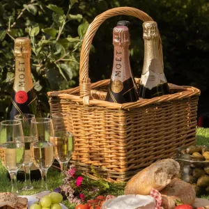Wicker Basket with Four Compartments