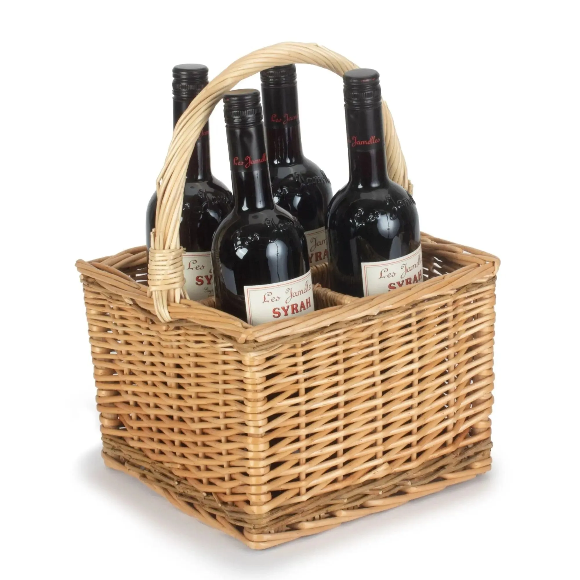 Wicker Basket with Four Compartments