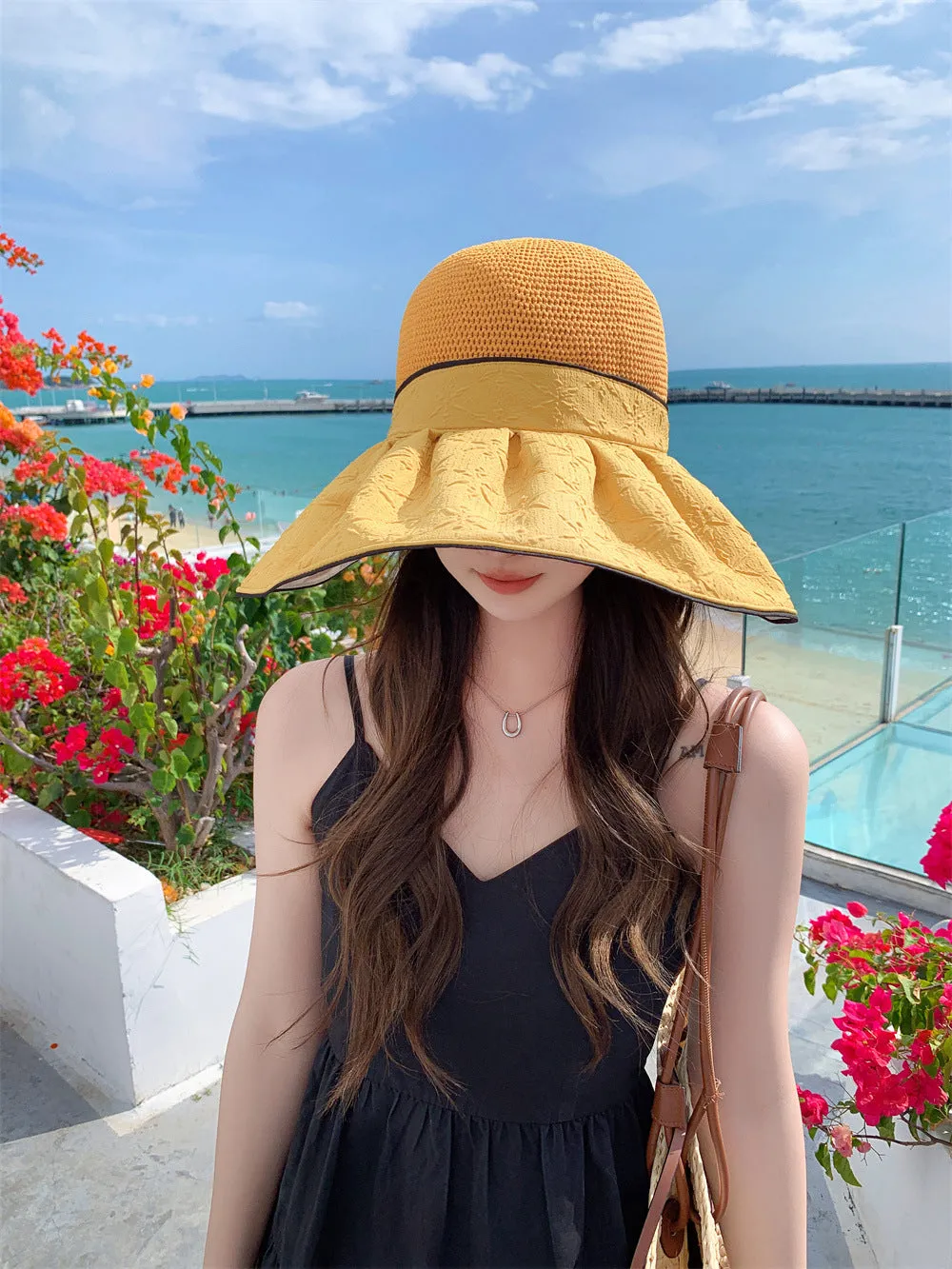 Wide Brim Fasten String Panama Hat