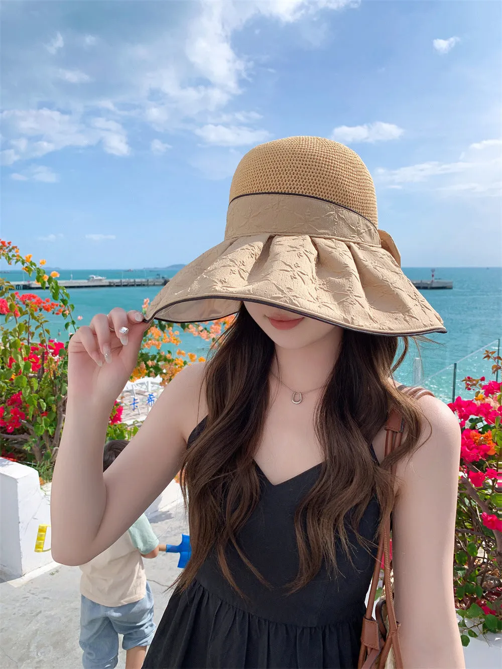 Wide Brim Fasten String Panama Hat