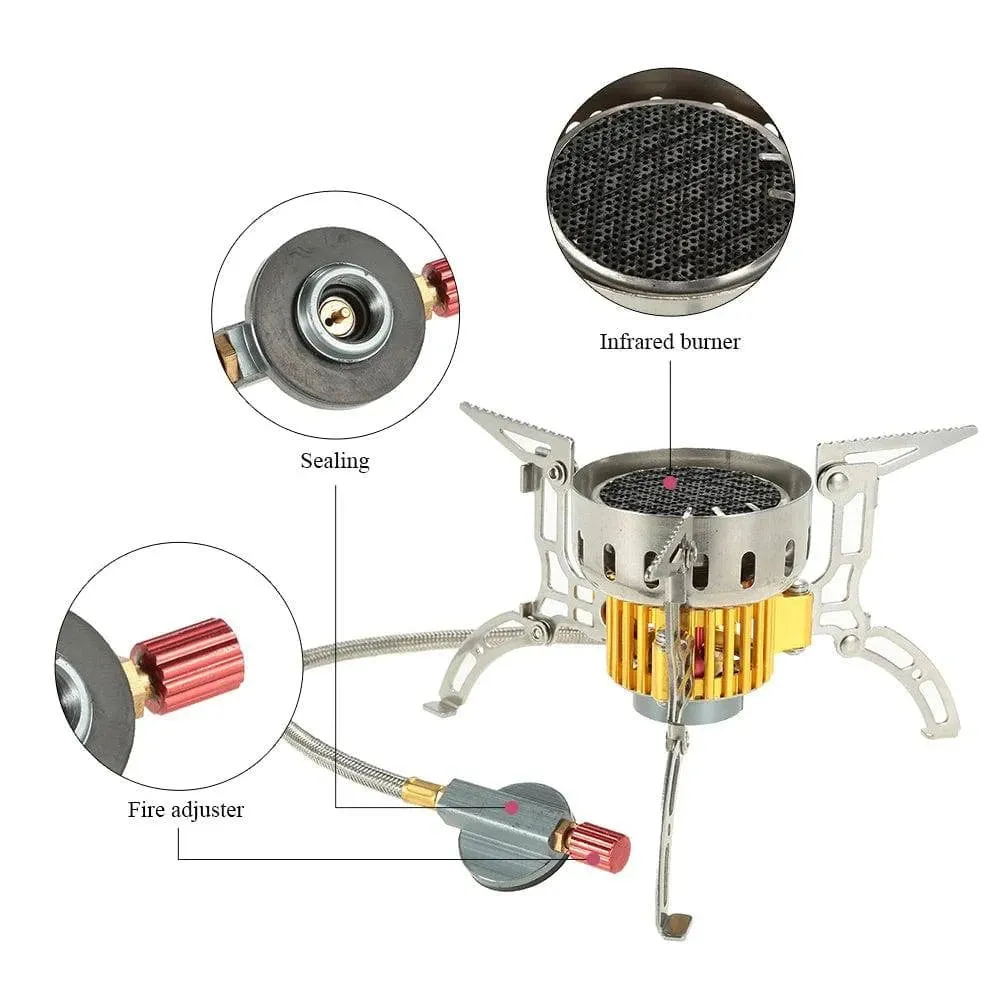 Windproof Burner Heating Stove Infrared Ray Heater Camping Warmer Heating Gas Stove for Winter Camping Outdoor Fishing BL100-B15