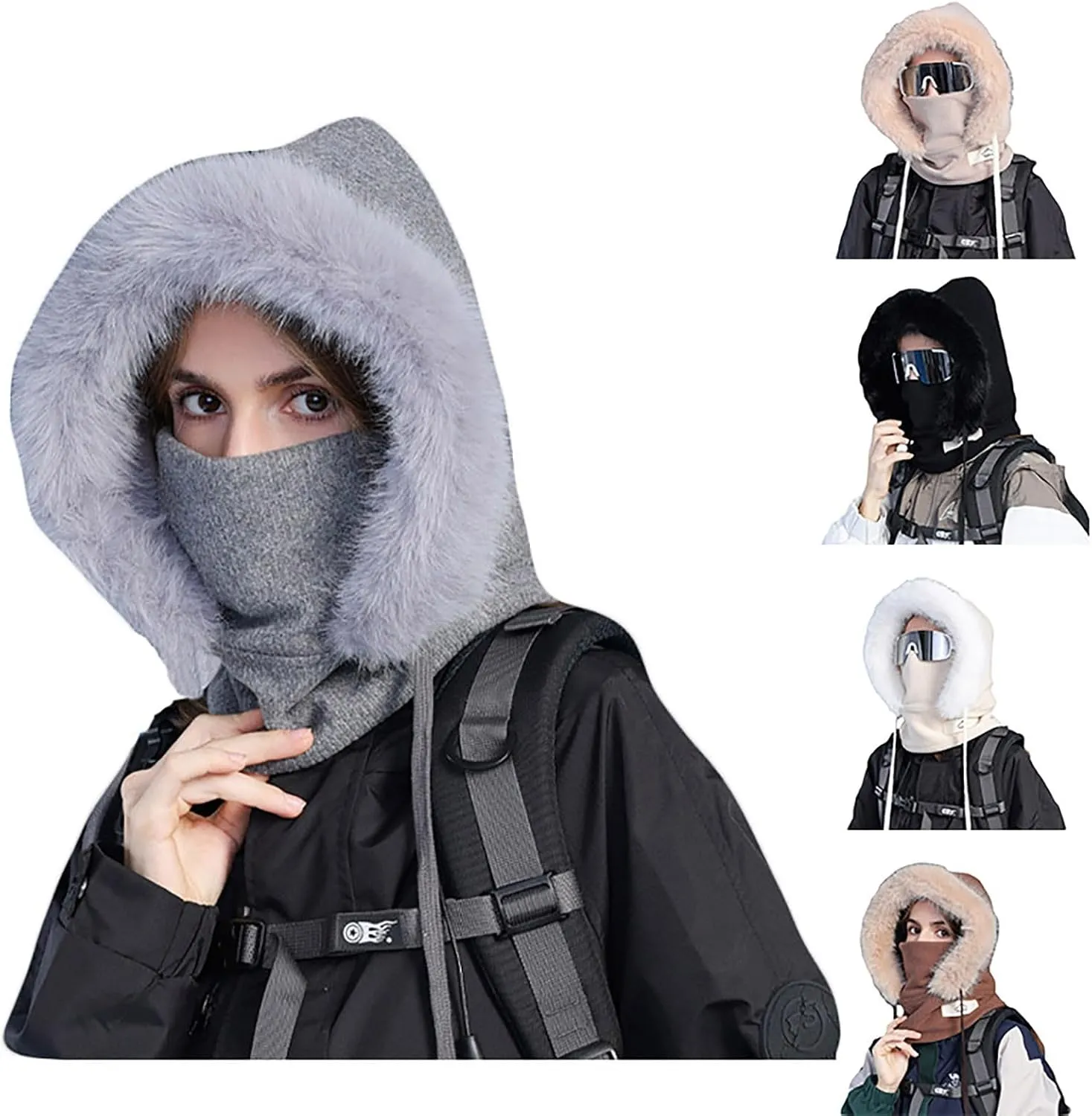 Winter Windproof Face Mask Warm Fleece Ski Mask for Men Women Cold Weather Snowboarding Cycling Neck Warmer