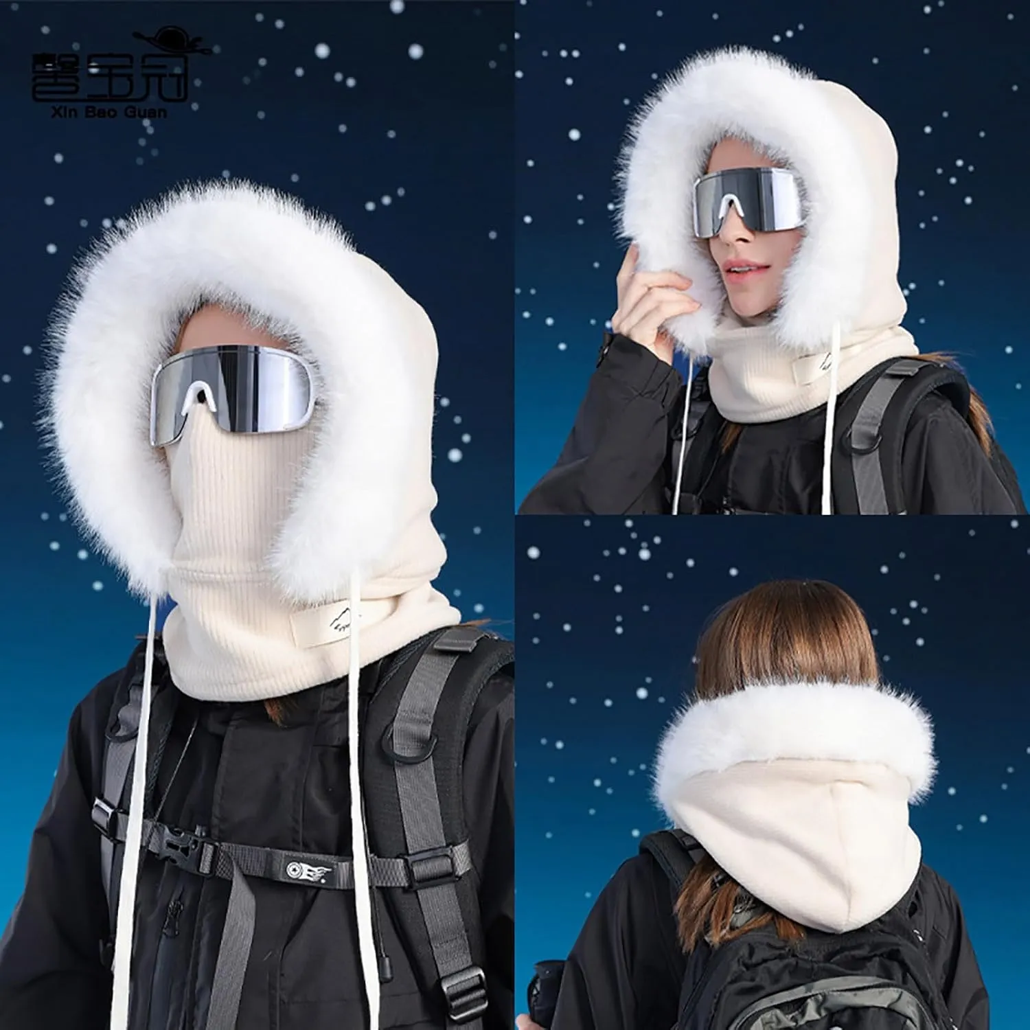 Winter Windproof Face Mask Warm Fleece Ski Mask for Men Women Cold Weather Snowboarding Cycling Neck Warmer