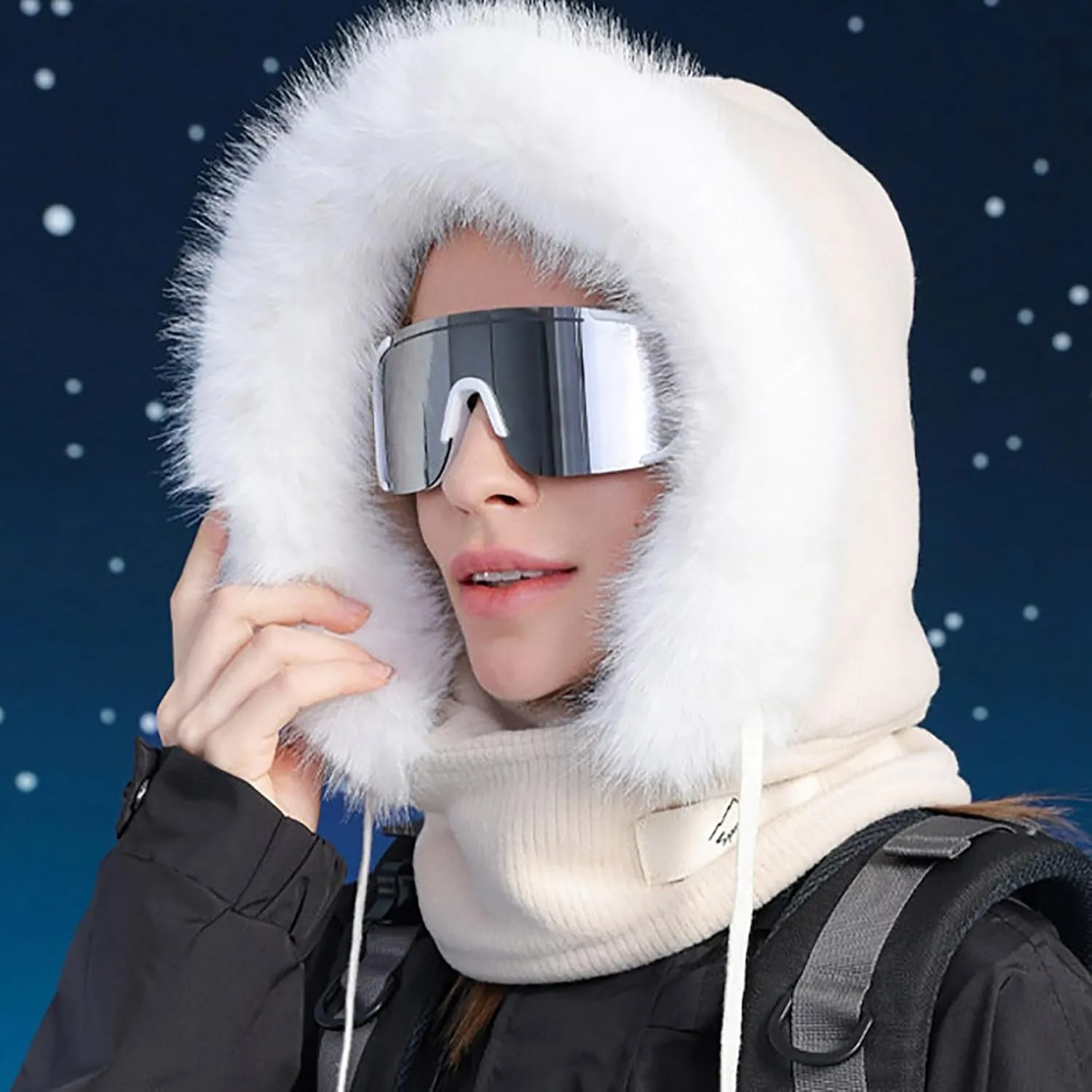 Winter Windproof Face Mask Warm Fleece Ski Mask for Men Women Cold Weather Snowboarding Cycling Neck Warmer