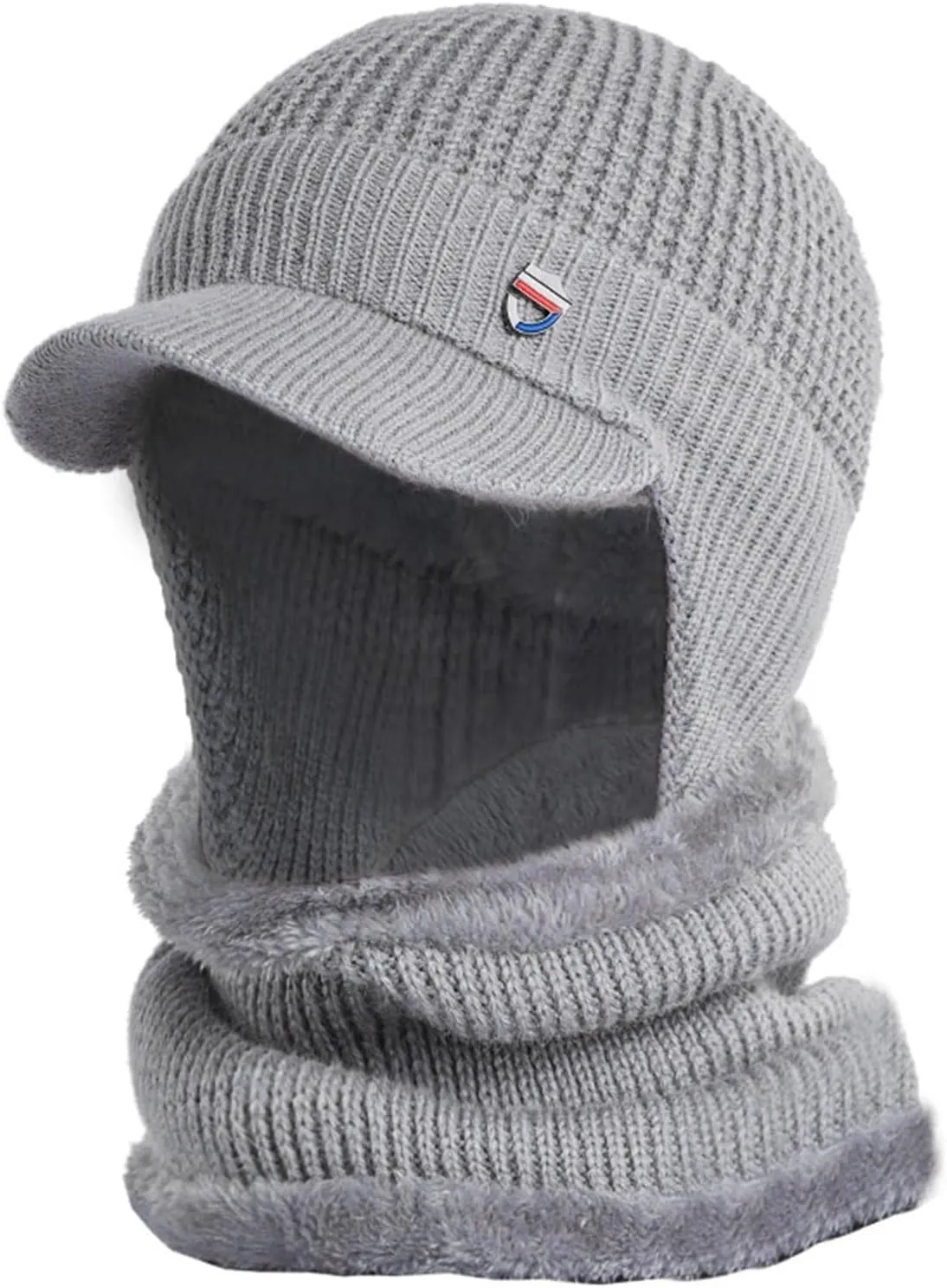 Women Knitted Hat in Autumn Winter 3 in 1 Cold Resistan Hat Wind-Resistan Scarf Hat Face Mas Hooded Scarf