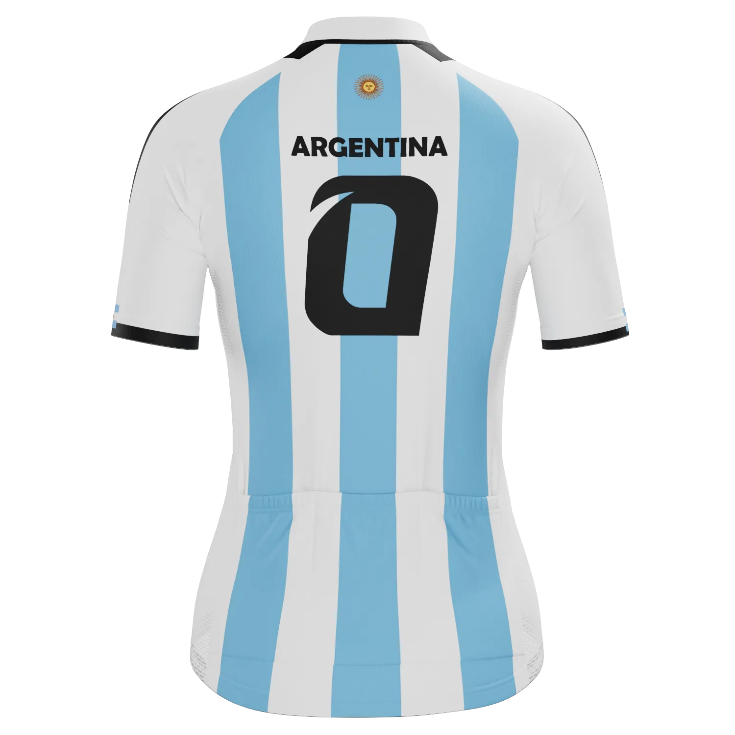 Women's Argentina Soccer Short Sleeve Cycling Jersey