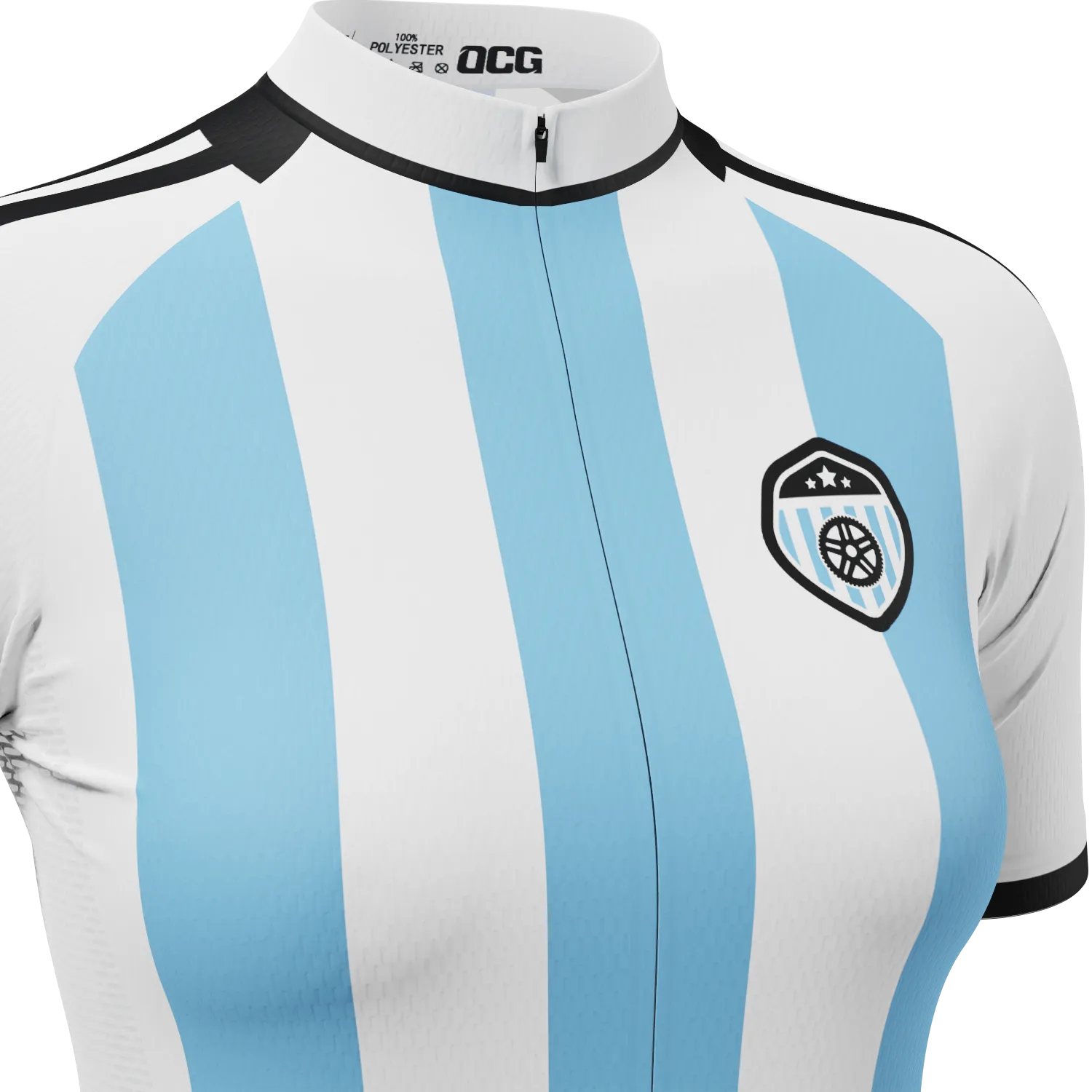 Women's Argentina Soccer Short Sleeve Cycling Jersey