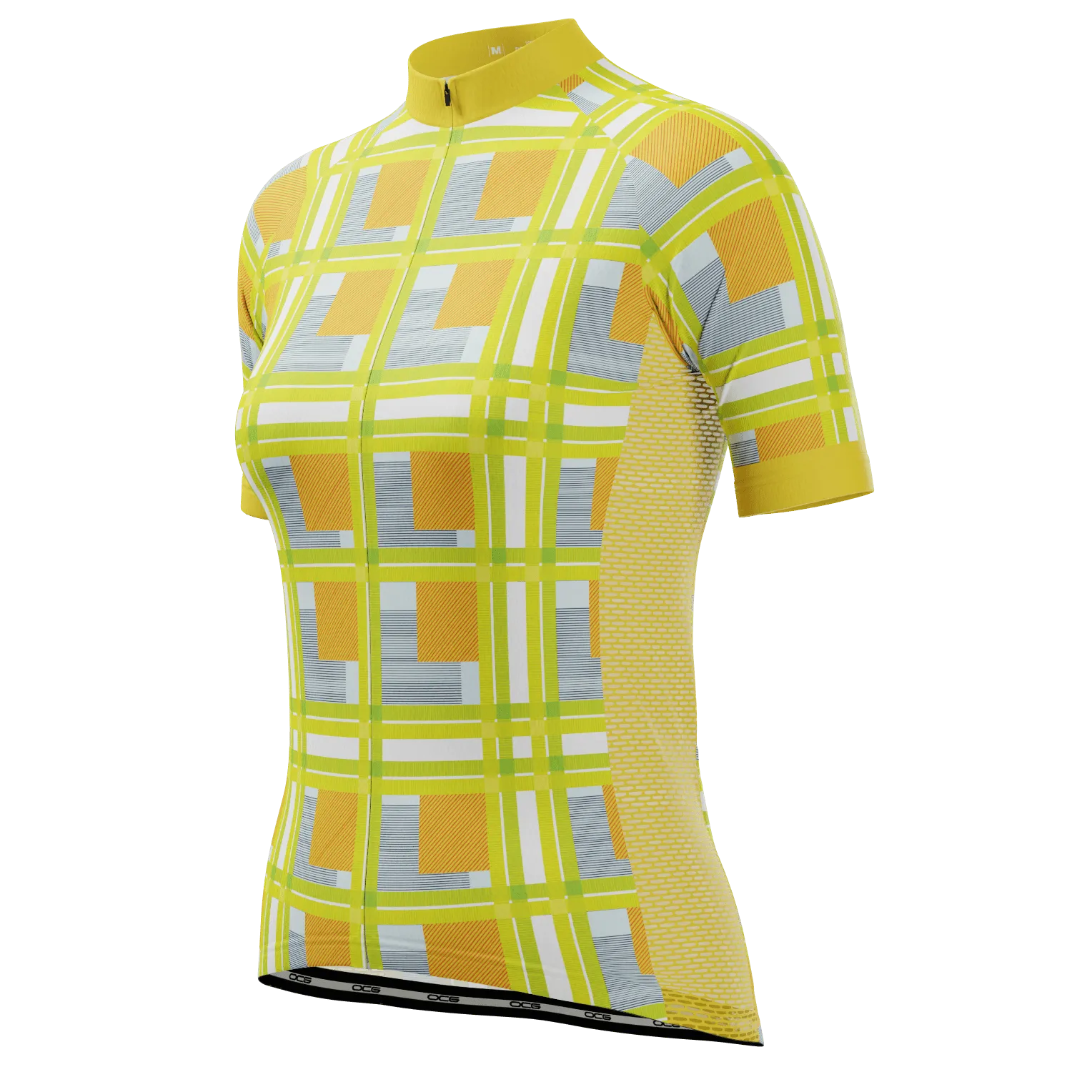 Women's Criss-Crossed Tartan Short Sleeve Cycling Jersey