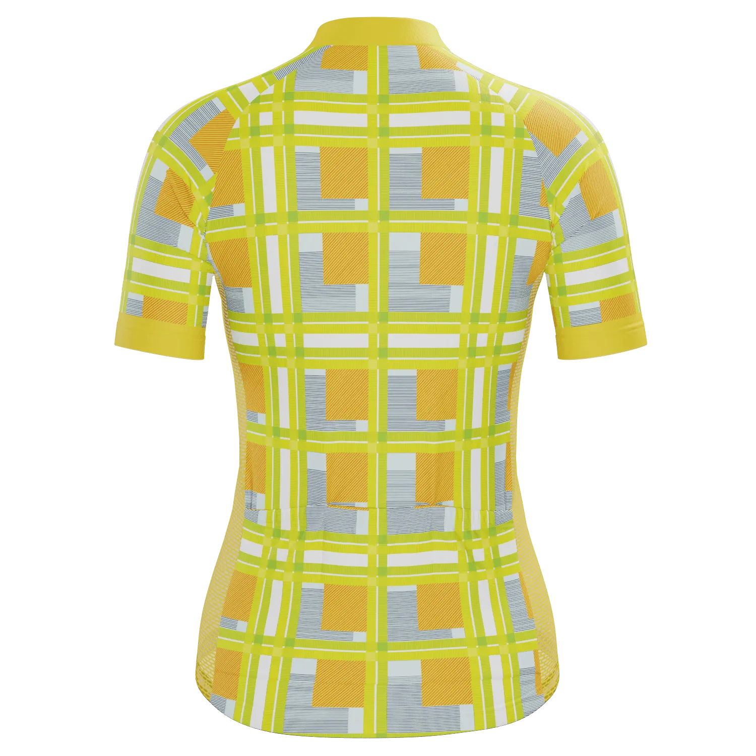 Women's Criss-Crossed Tartan Short Sleeve Cycling Jersey