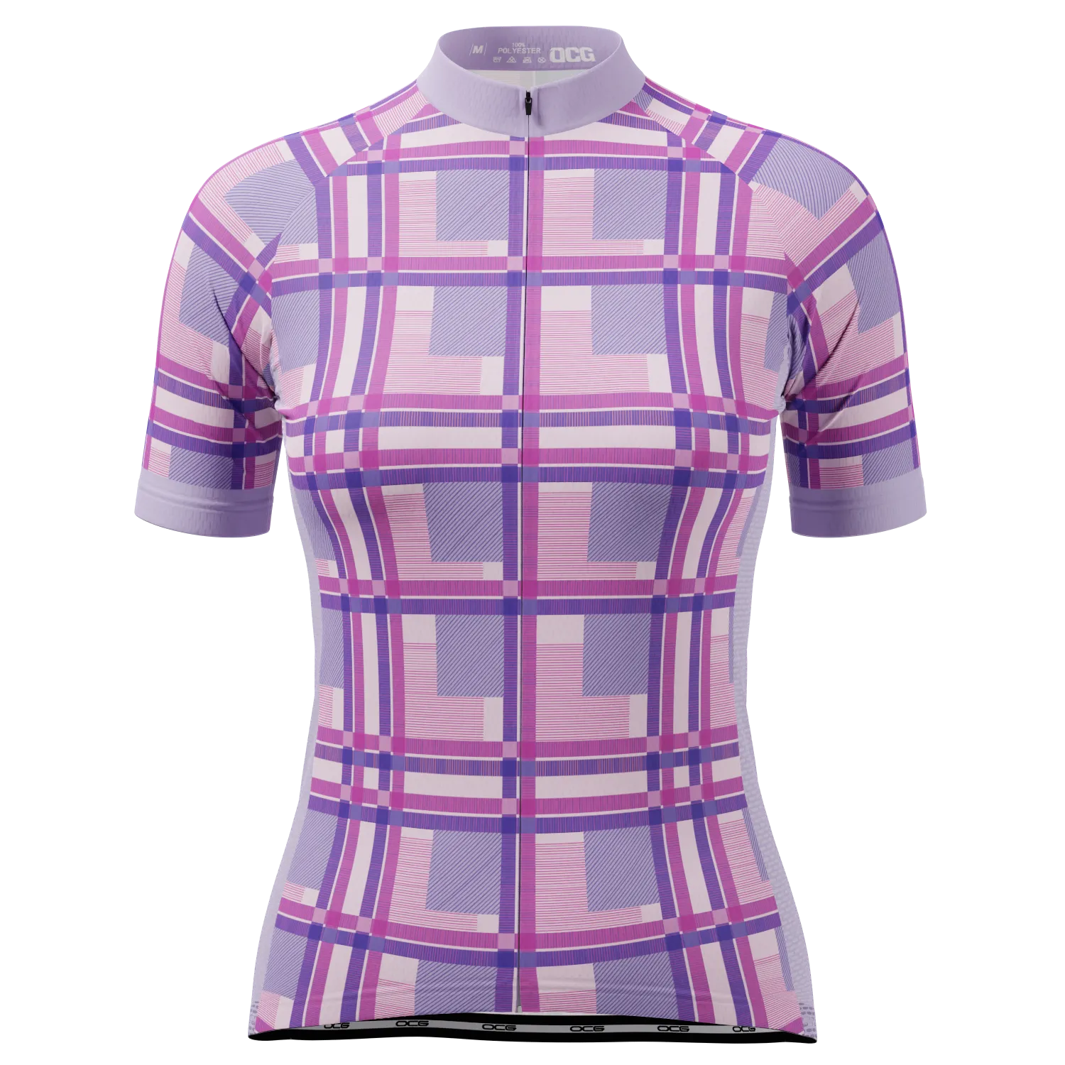 Women's Criss-Crossed Tartan Short Sleeve Cycling Jersey