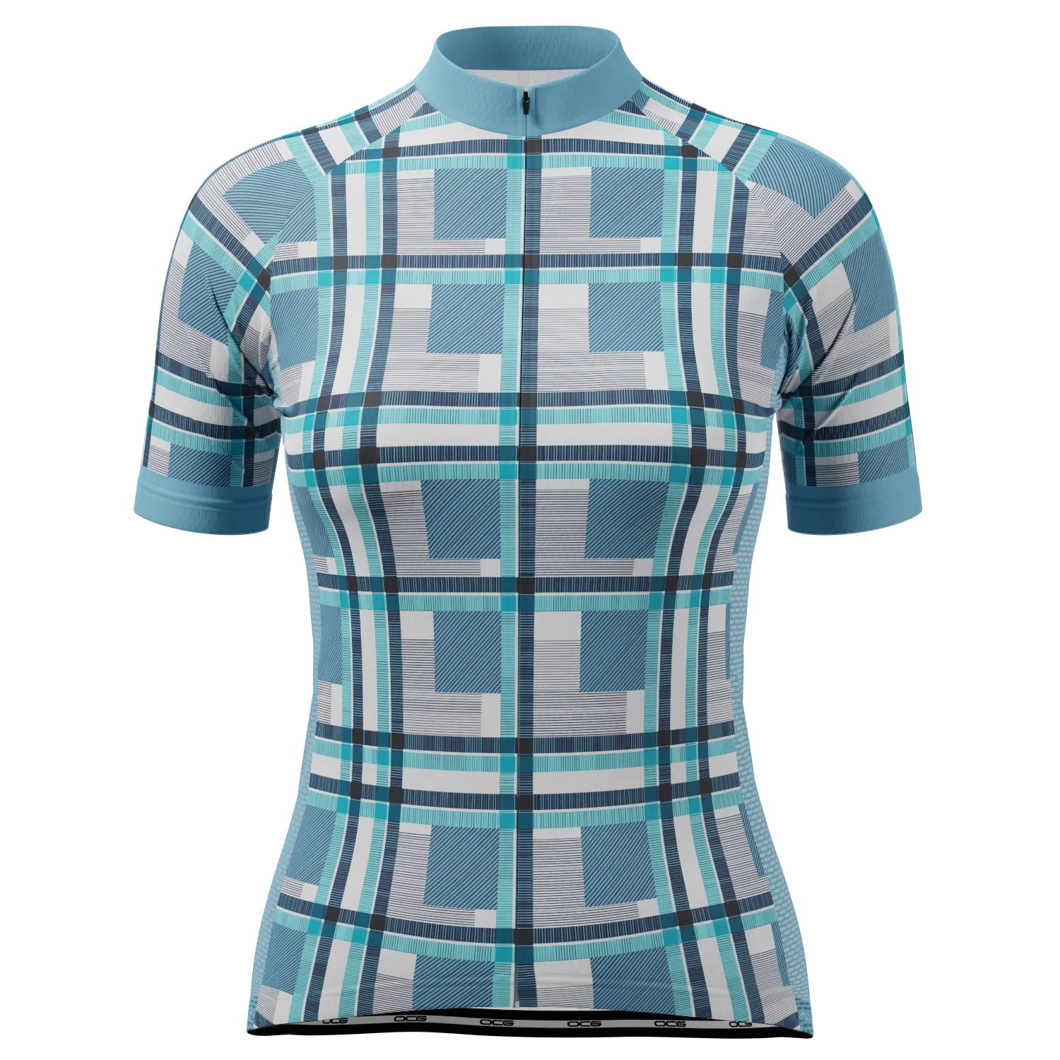 Women's Criss-Crossed Tartan Short Sleeve Cycling Jersey