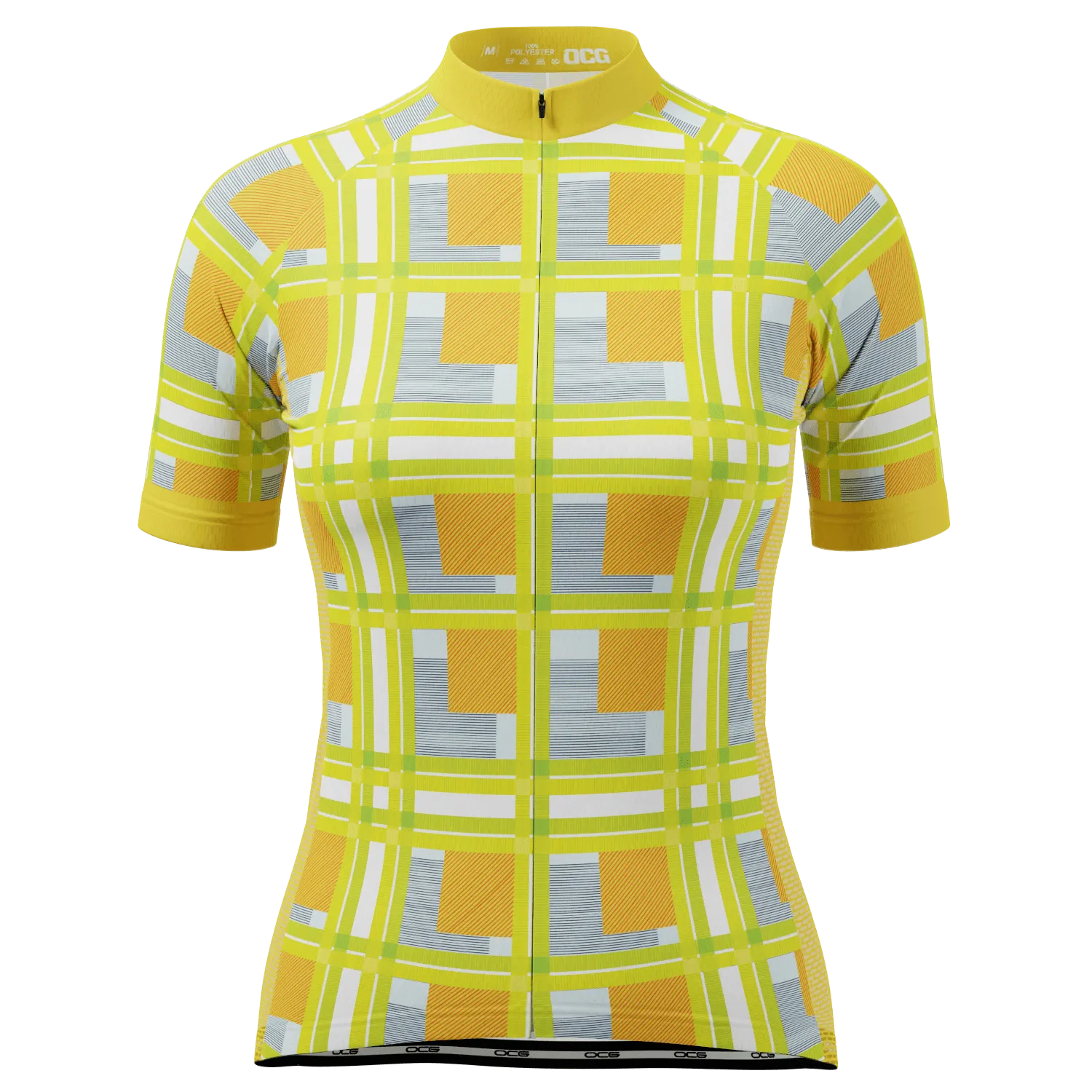 Women's Criss-Crossed Tartan Short Sleeve Cycling Jersey