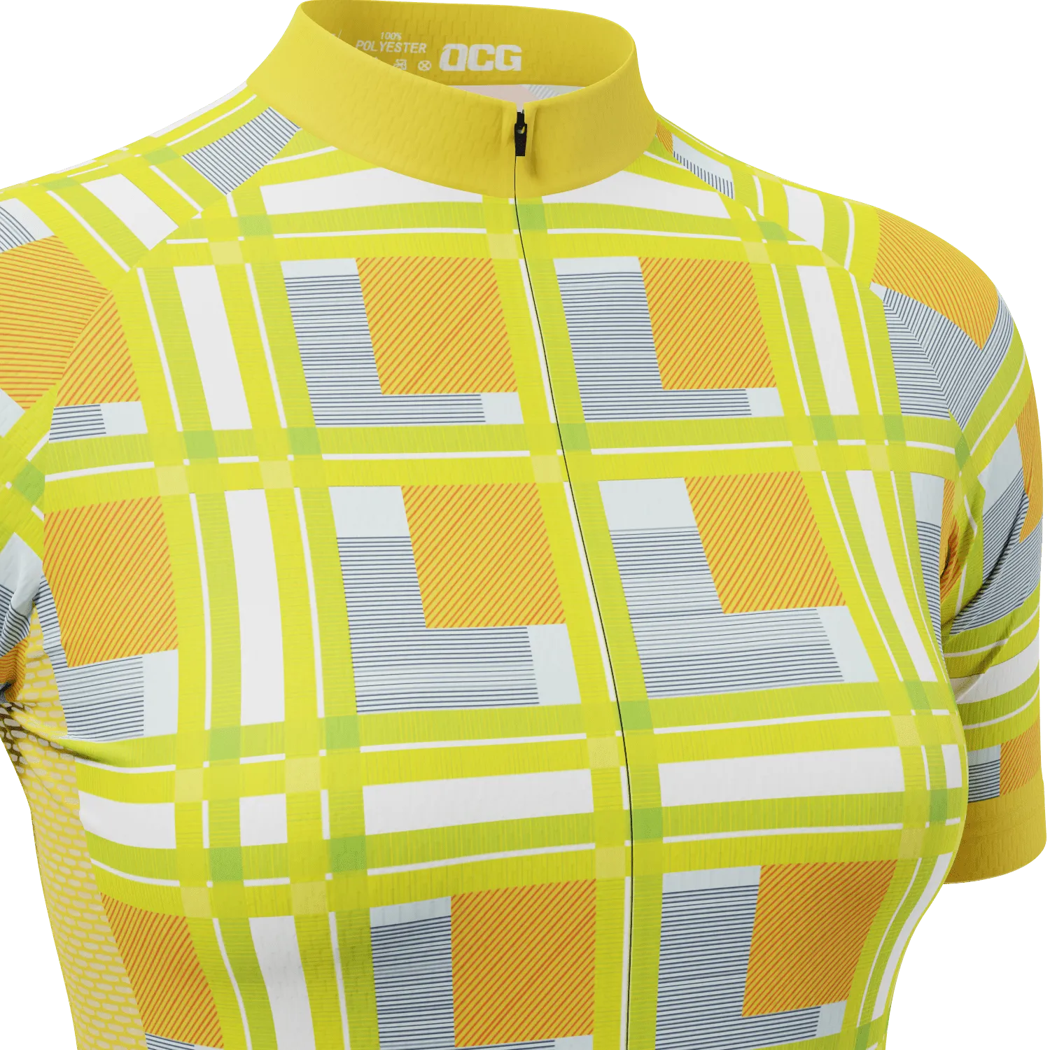 Women's Criss-Crossed Tartan Short Sleeve Cycling Jersey