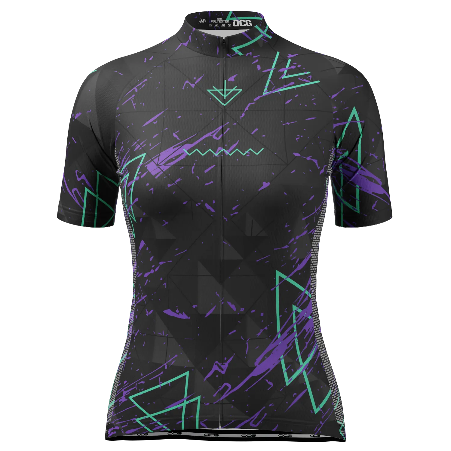 Women's Dark Geometry Short Sleeve Cycling Jersey