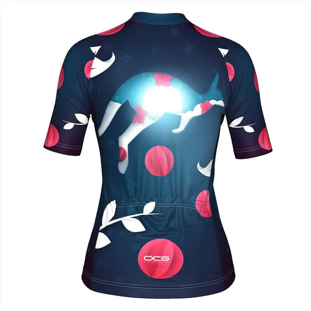 Women's Kangaroo Moon Short Sleeve Cycling Jersey