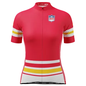 Women's Kansas Football Short Sleeve Cycling Jersey Women's Kansas Football Short Sleeve Cycling Jersey