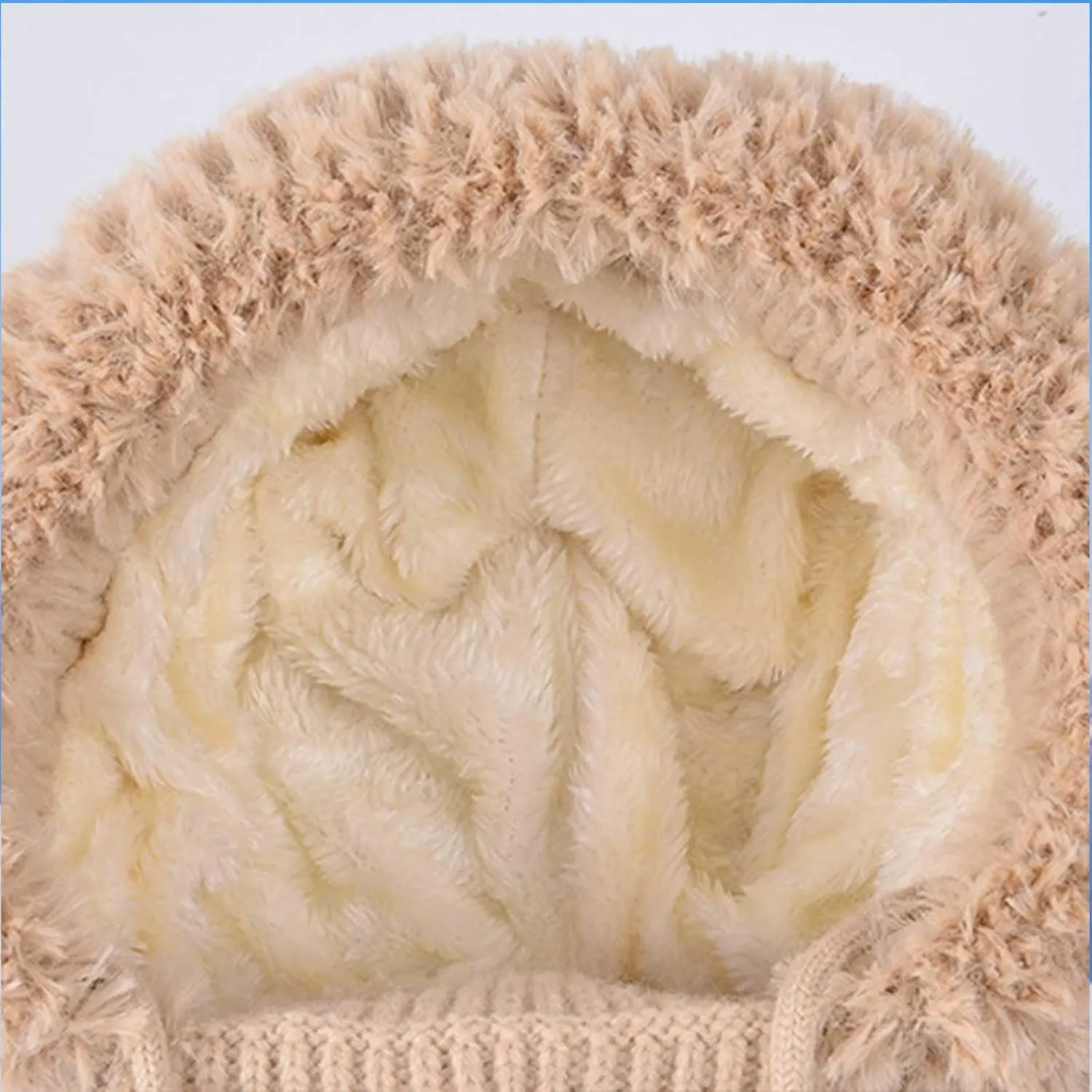 Women's Knitted Hat in Autumn and Winter, 3 in 1 Cold Resistan Hat One-Piece Warm Hat Outdoor Sport Knitted Cap