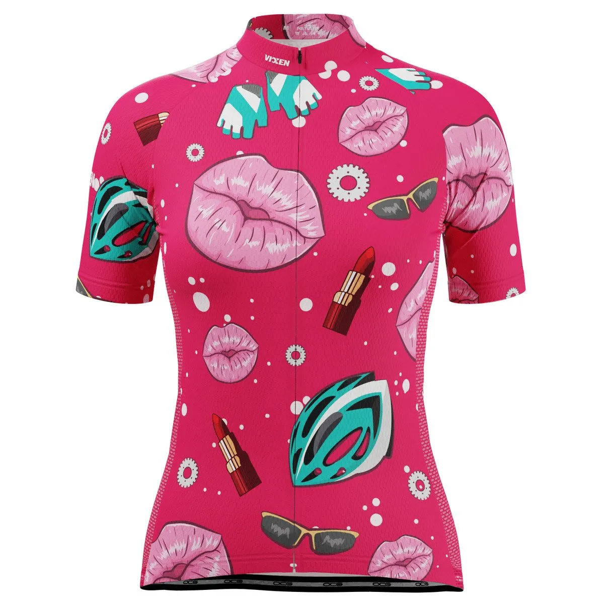 Women's Lipstick and Gears Short Sleeve Cycling Jersey