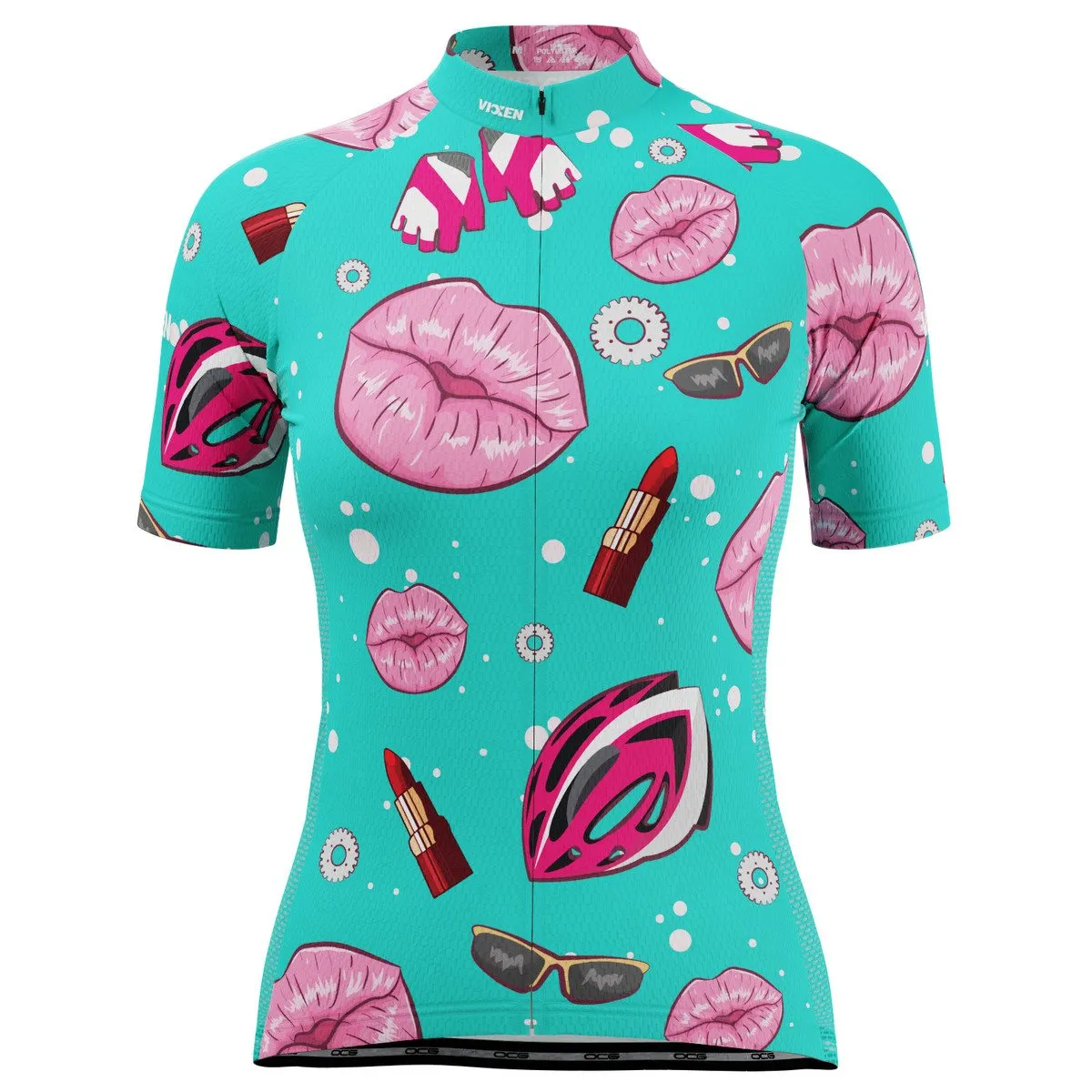 Women's Lipstick and Gears Short Sleeve Cycling Jersey