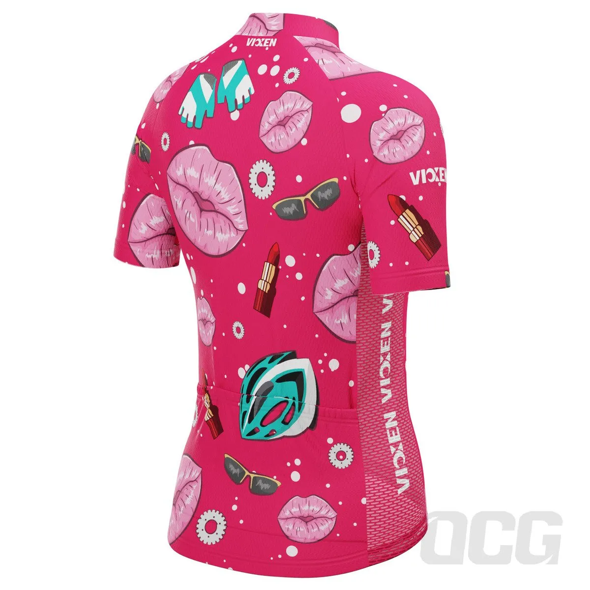 Women's Lipstick and Gears Short Sleeve Cycling Jersey