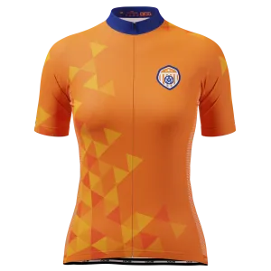 Women's Netherlands Soccer Short Sleeve Cycling Jersey