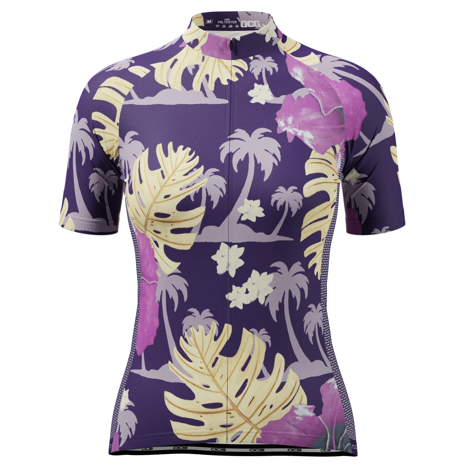 Women's Palmtree Leaves Short Sleeve Cycling Jersey