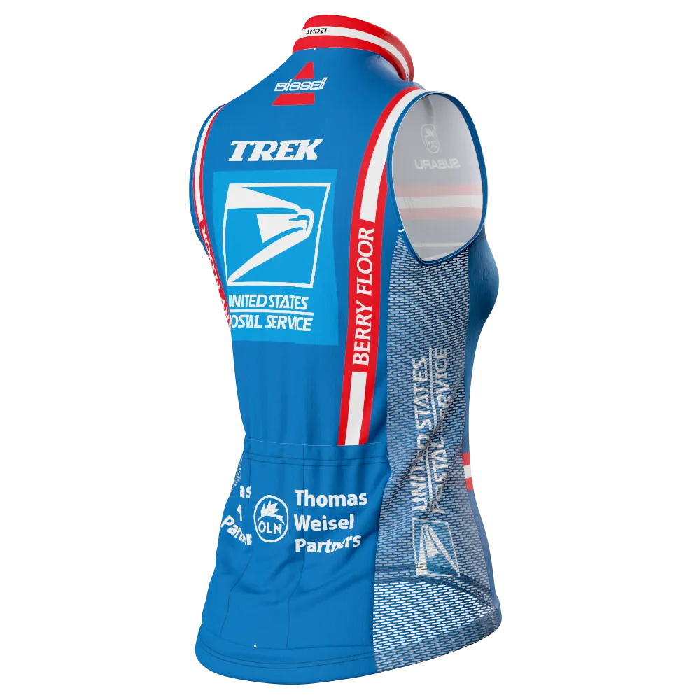 Women's Retro US Postal Sleeveless Tech Cycling Jersey