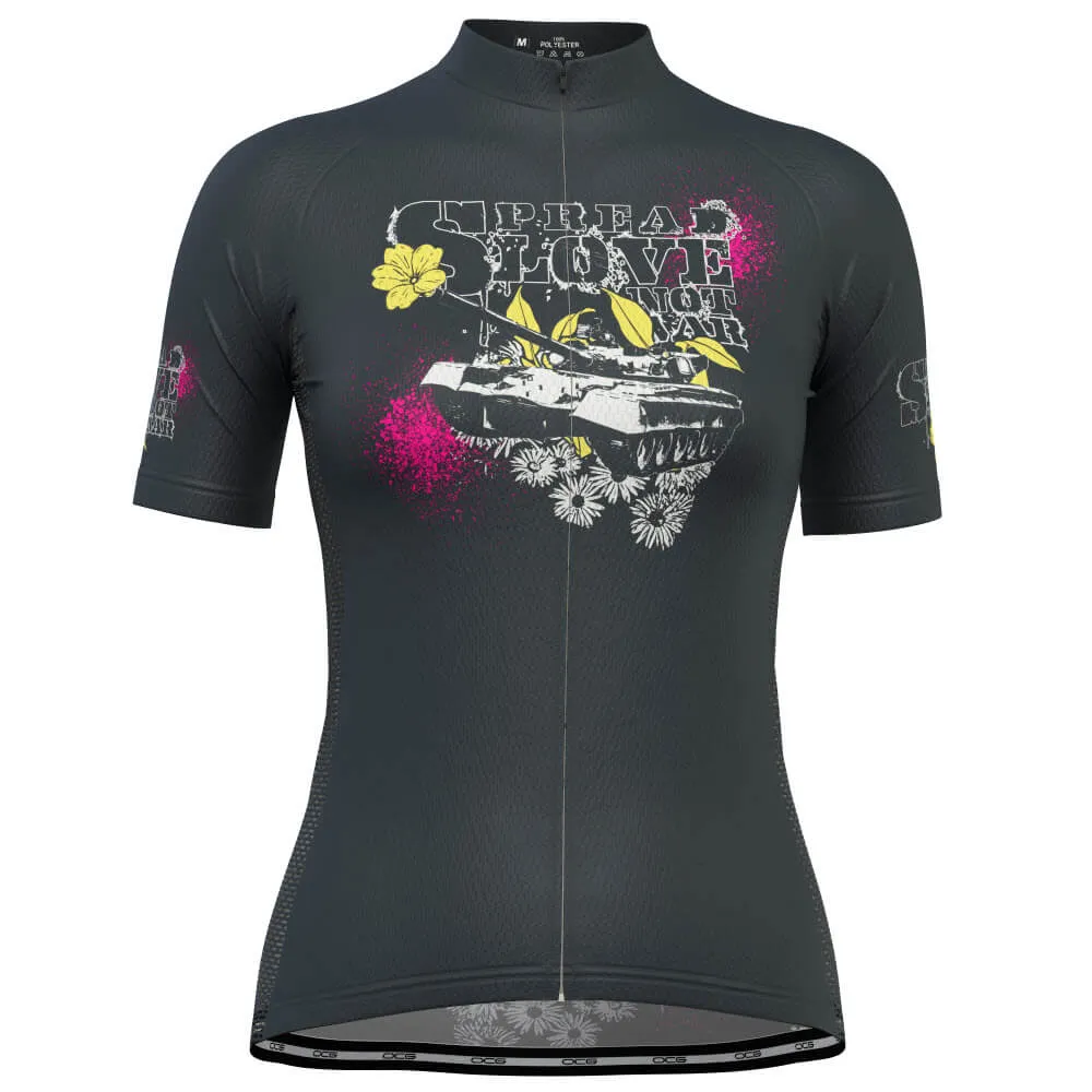 Women's Spread Love Not War Short Sleeve Cycling Jersey