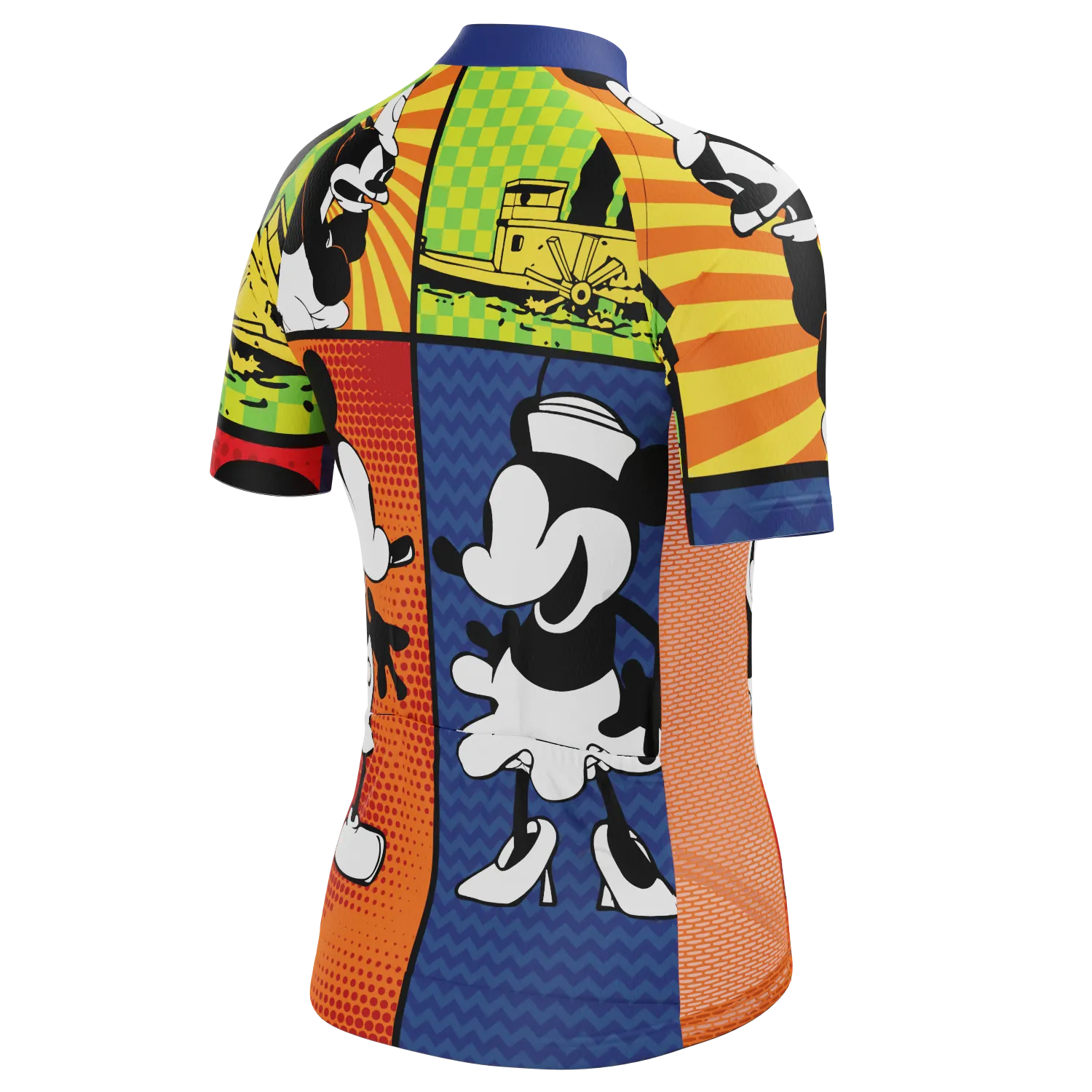 Women's Steamboat Willie Comic Vignettes Short Sleeve Cycling Jersey