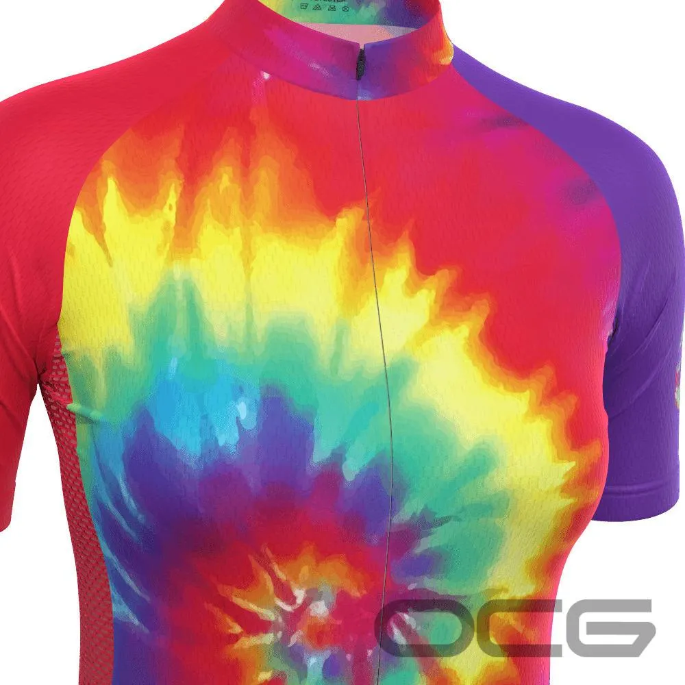 Women's Tie Dye Love & Peace Cycling Jersey [clearance]
