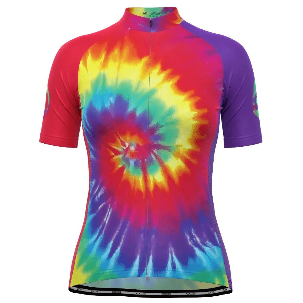 Women's Tie Dye Love & Peace Cycling Jersey [clearance]