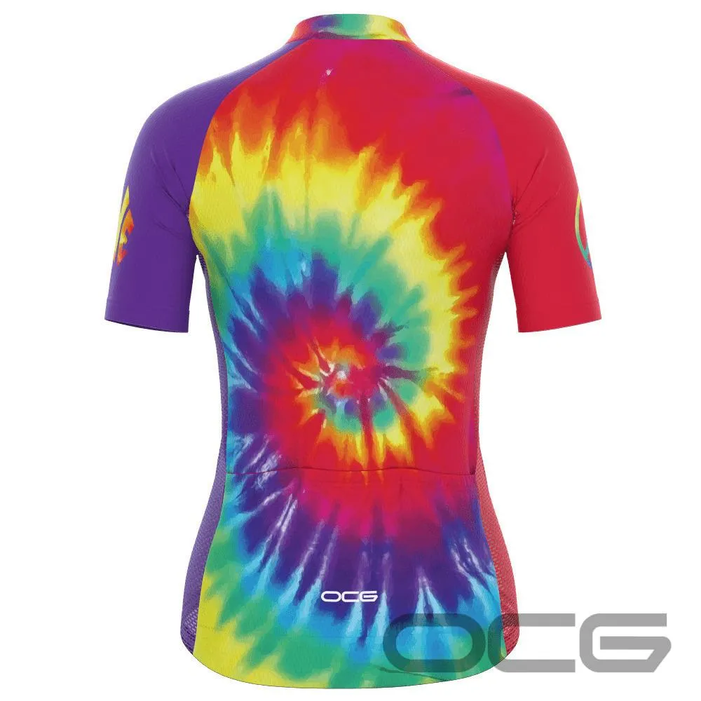 Women's Tie Dye Love & Peace Cycling Jersey [clearance]