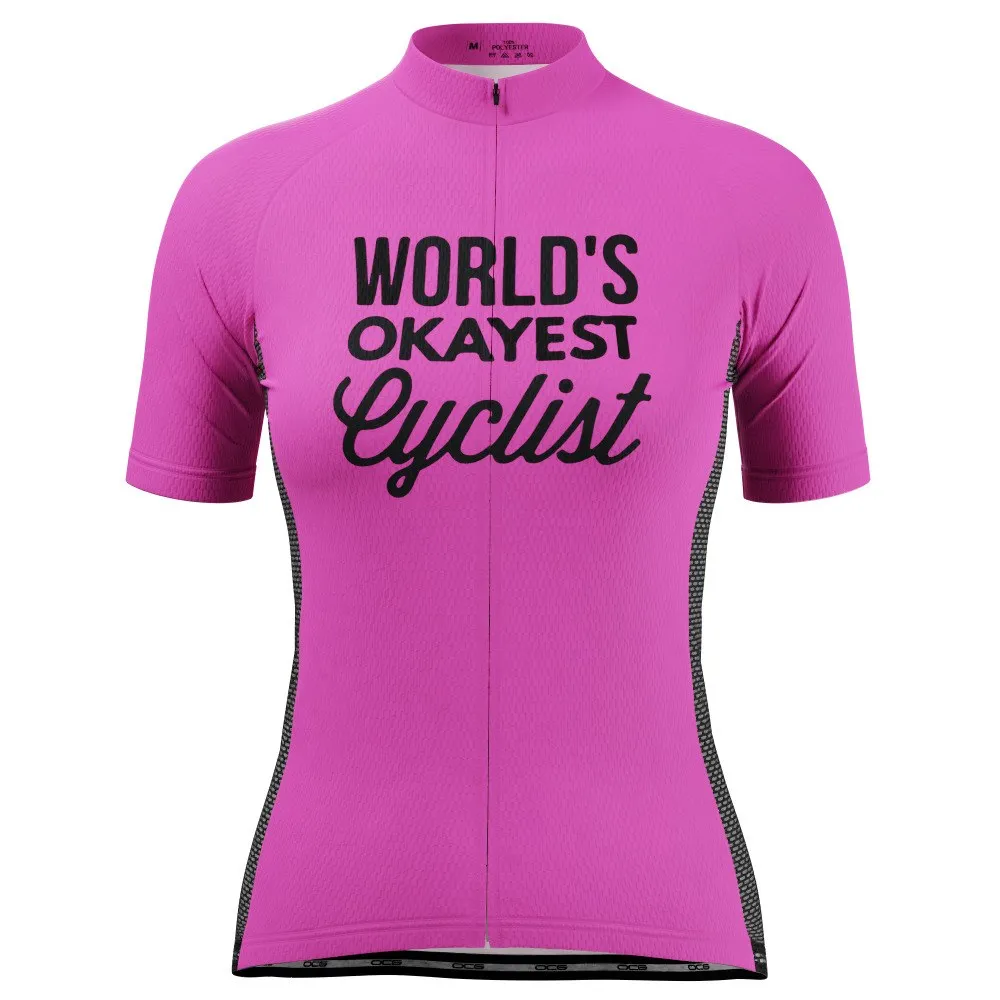 Women's World's Okayest Cyclist Short Sleeve Cycling Jersey