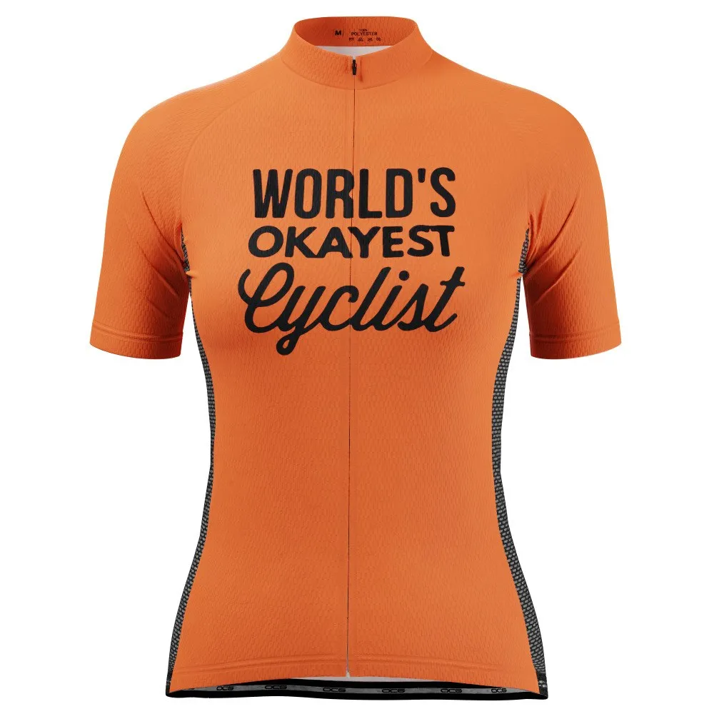 Women's World's Okayest Cyclist Short Sleeve Cycling Jersey